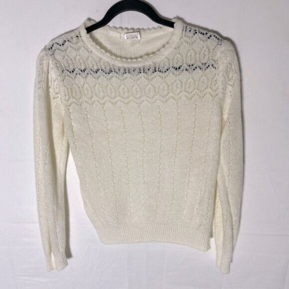 Vintage Alia Crean Acrylic Knit Pullover Light Sweater M - Picture 1 of 13